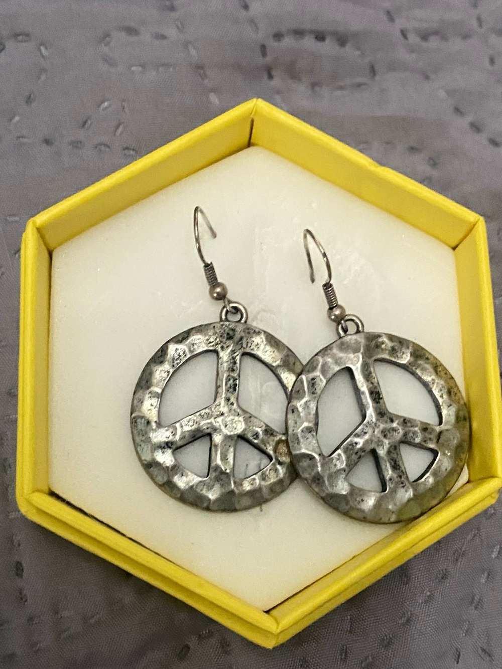 Silver-Tone Peace Sign Dangle Earrings - Women's Jewelry